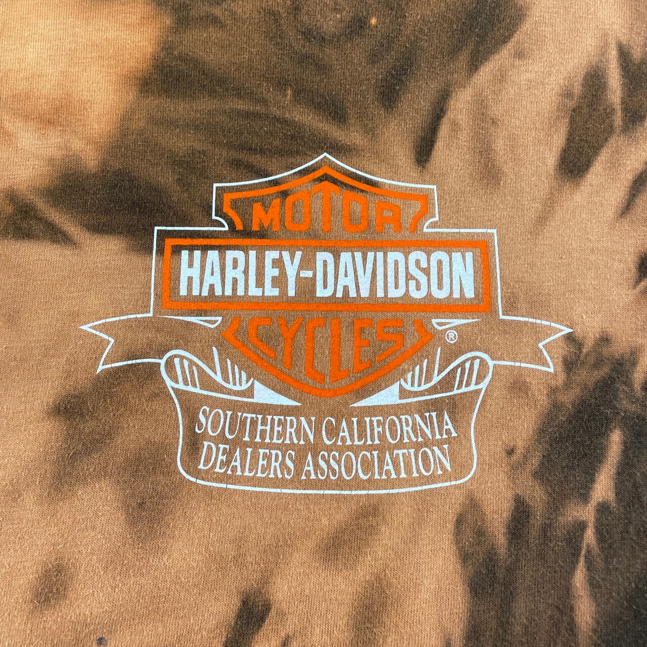 00年代 Harley-Davidson ハーレーダビッドソン タイダイ ブリーチ 両面 