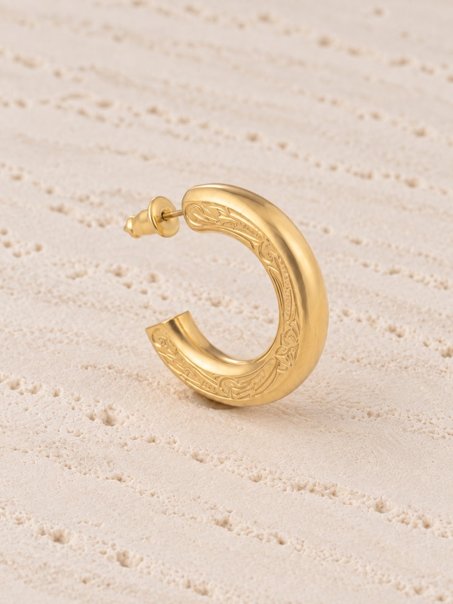 316L hawaiian side hoop pierce（ 25㎜ 片耳用 ）#p11