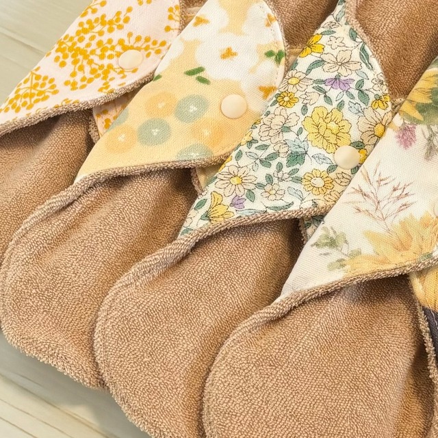 22cm パイル オーガニック 布ナプキン 防水仕様 4枚セット 普通の日用 257