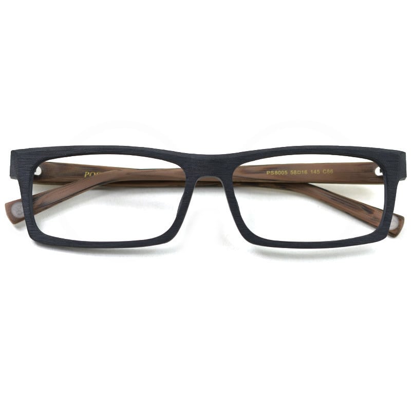 VIENNALINE ヴィンテージ ブラウン スクエアメガネ 太ブチフレーム Wood Grain Pattern Glasses -square- / ウッド グレイン パターン