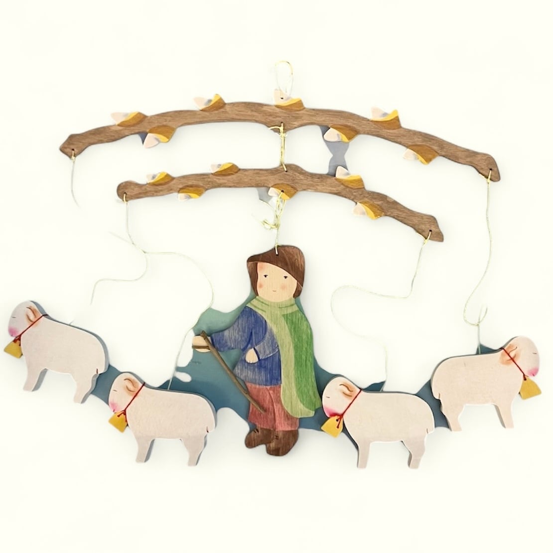 【貴重】ヴィンテージ　オストハイマー 羊　ひつじセット② オストハイマー 木箱入りミニ生誕シリーズ／羊飼い3人、羊6頭 - メルヒェン