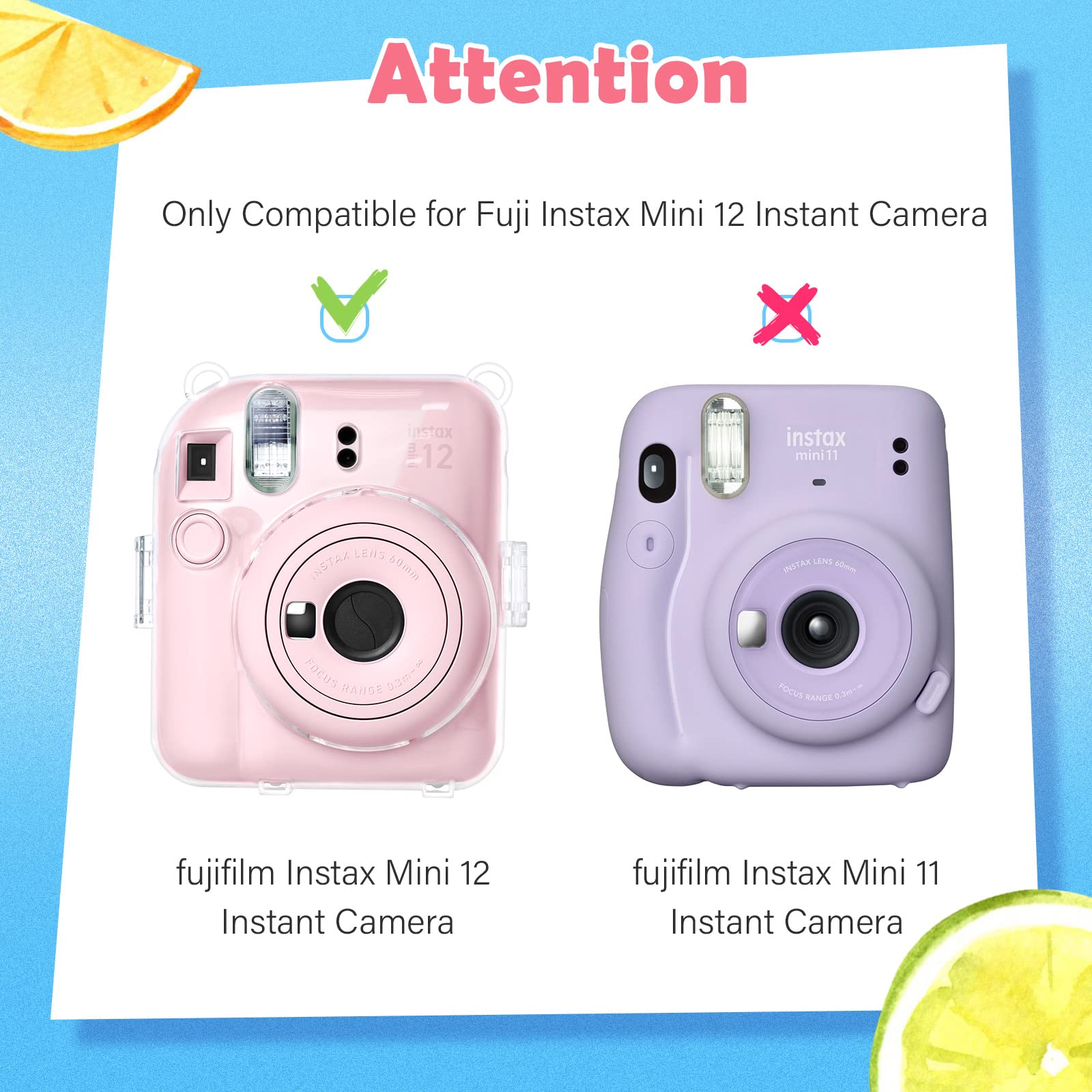 kinokoo instax mini 12 カメラケース、Fujifilm チェキ INSTAX mini