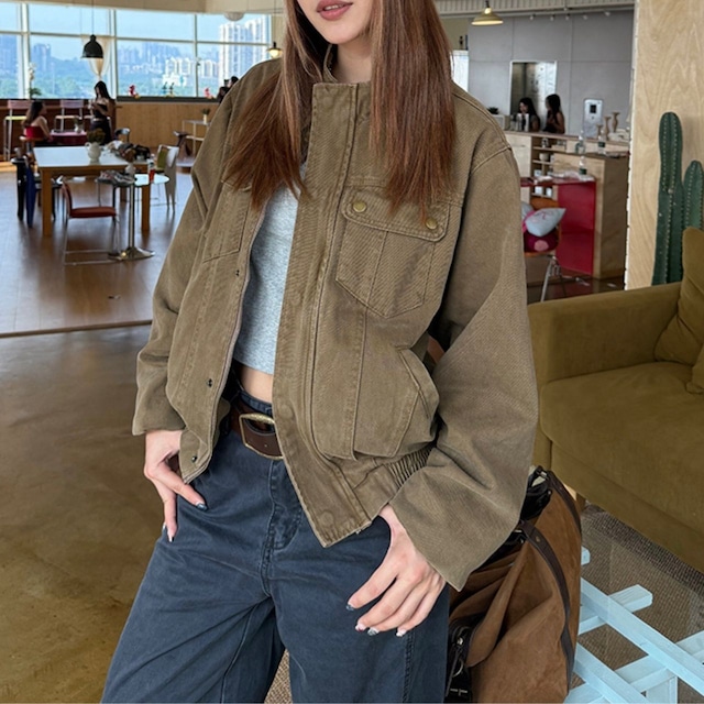 スタンドカラーミリタリーブルゾン R00921