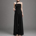 asymmetry tops wide pants setup / l0476