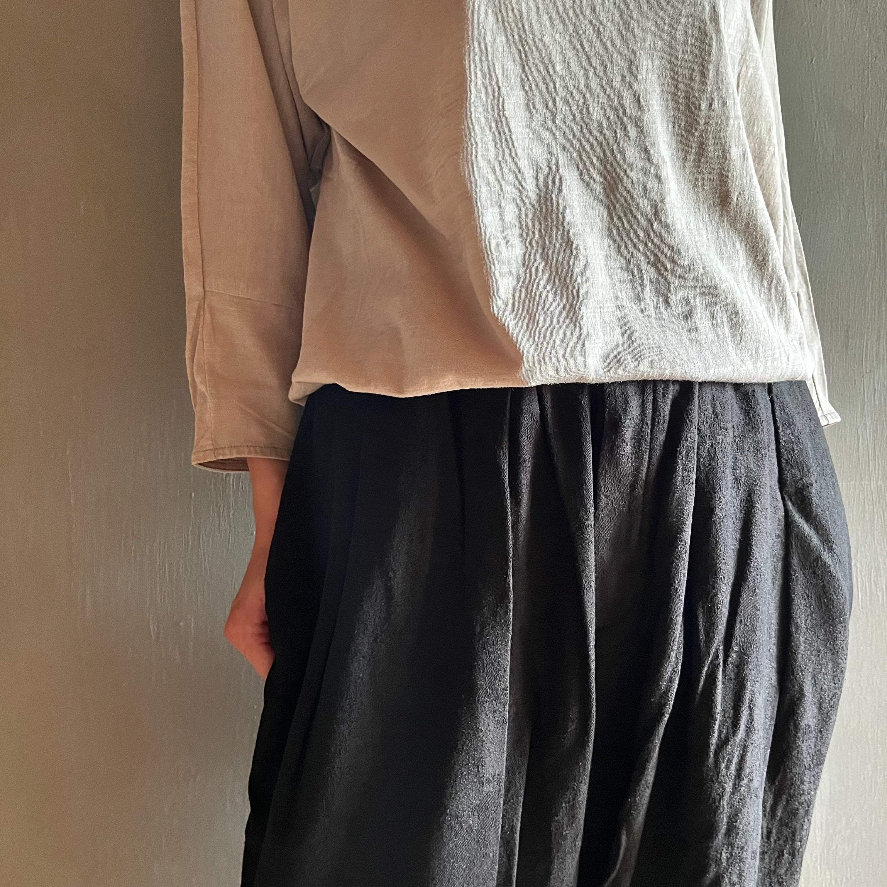 MITTAN｜絹綿麻ジャガードパンツ PT-90 黒 | CORNER_122