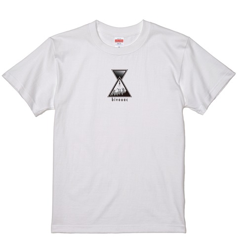 bivouac アワーグラスTシャツ(ホワイト×ブラック＆グレー)サイズXXXL