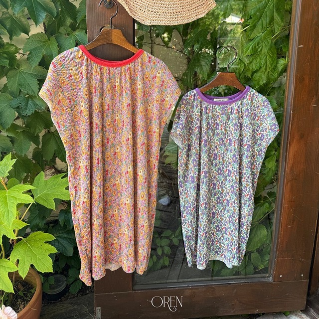【6/11〆予約】<OREN> Rosy pleated dress