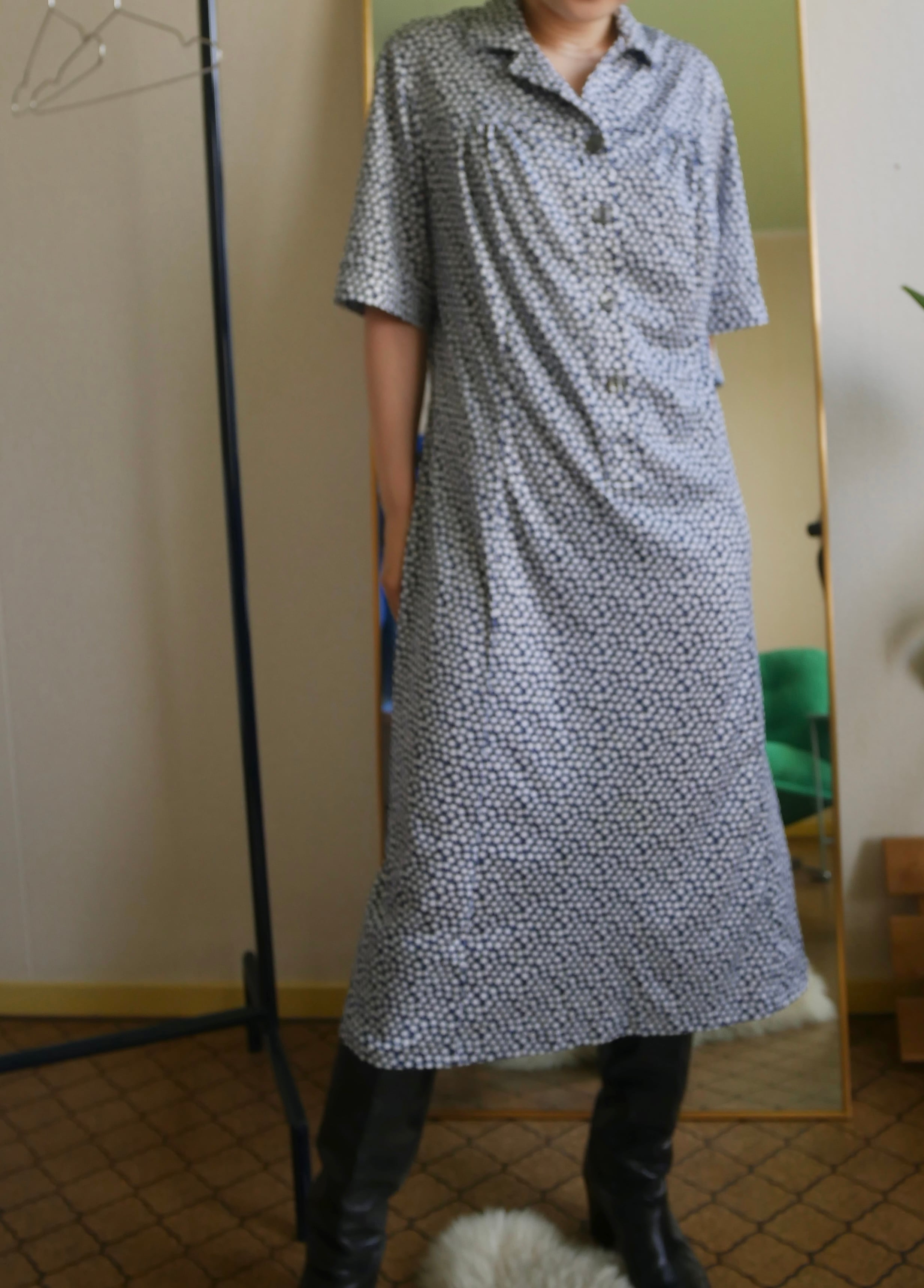70s-80s Vintage Retro Flower  Dress