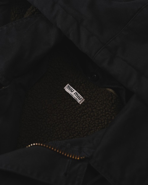 [Circa.2002-2003] "miumiu" Military Field Coat with Detachable Boa Lining (Designed by Miuccia Prada)