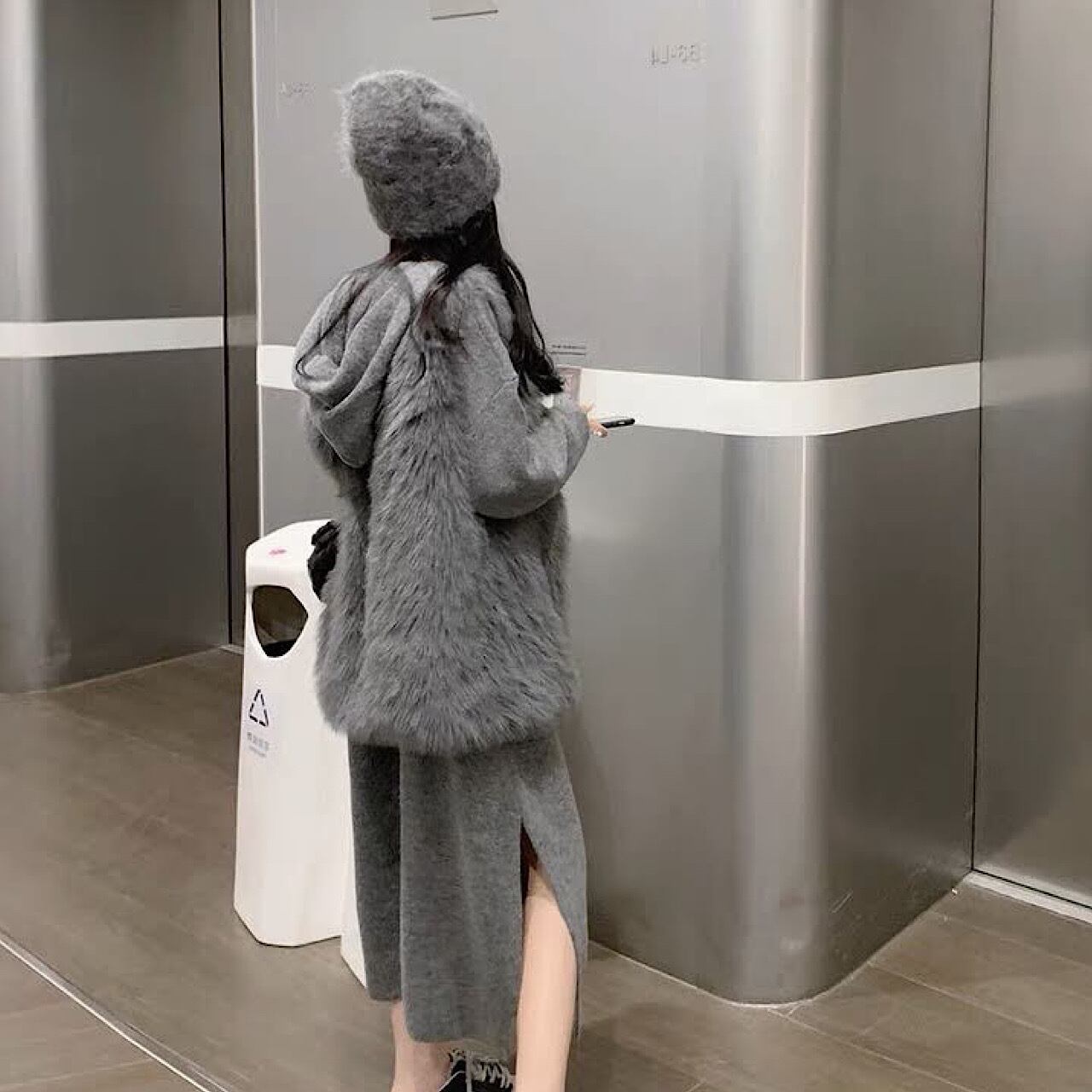 ベスト ベルベット チョッキ ジャケットエコファーベスト ファーベスト