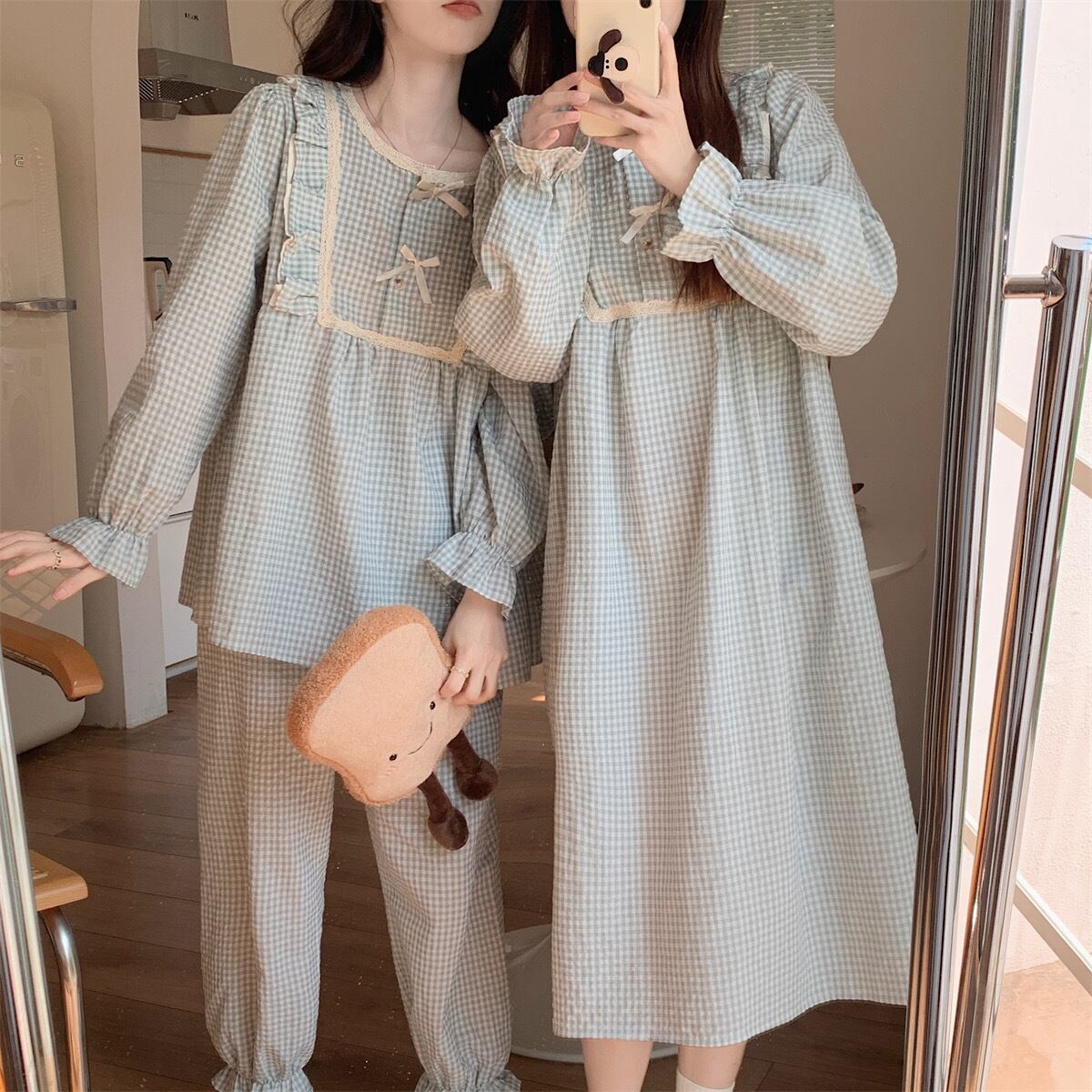 2パターンチェックフリルパジャマ | babynapclub