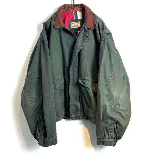 [ADIRONDACK] Vintage Cotton Work Jacket [1990s-] Vintage Leather Collar Cotton Jacket