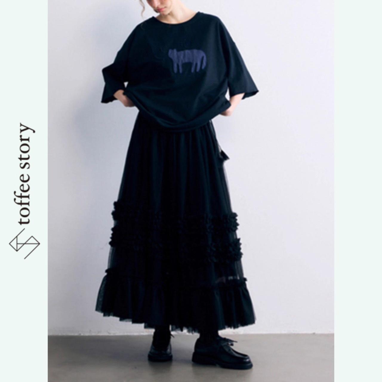 【2color】ナチュラルな魅力♡鳥と猫のワッペン刺繍クルーネックTシャツ 《P0213》