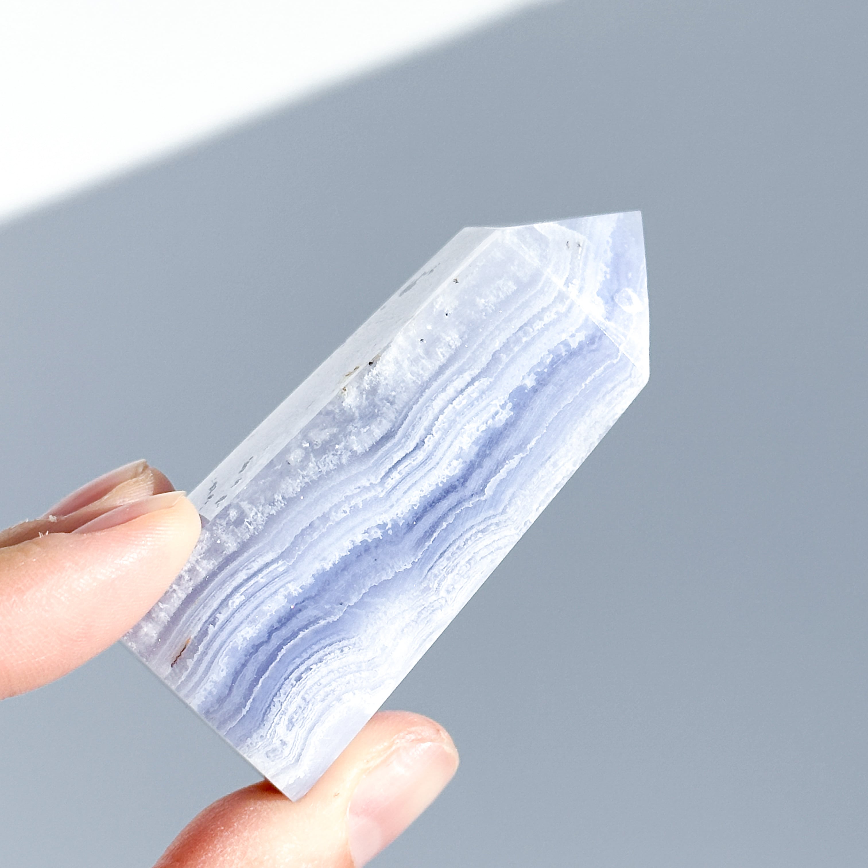ブルーレースアゲート タワー01◇ Blue Lace Agate ◇天然石・鉱物
