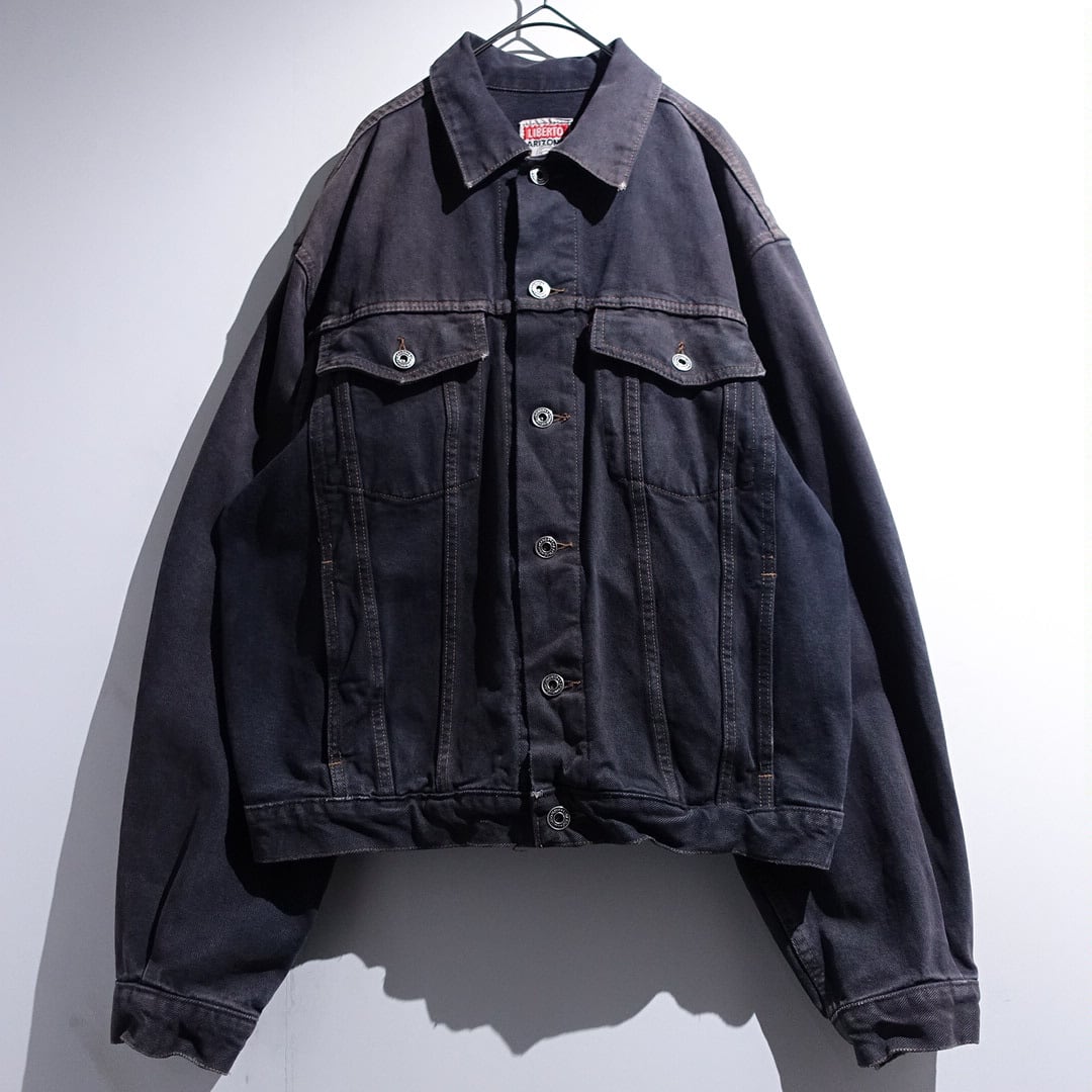 EURO Faded Black Denim Trucker Jacket