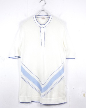 【Caka act2】Piping Design Vintage S/S Knit Shirt