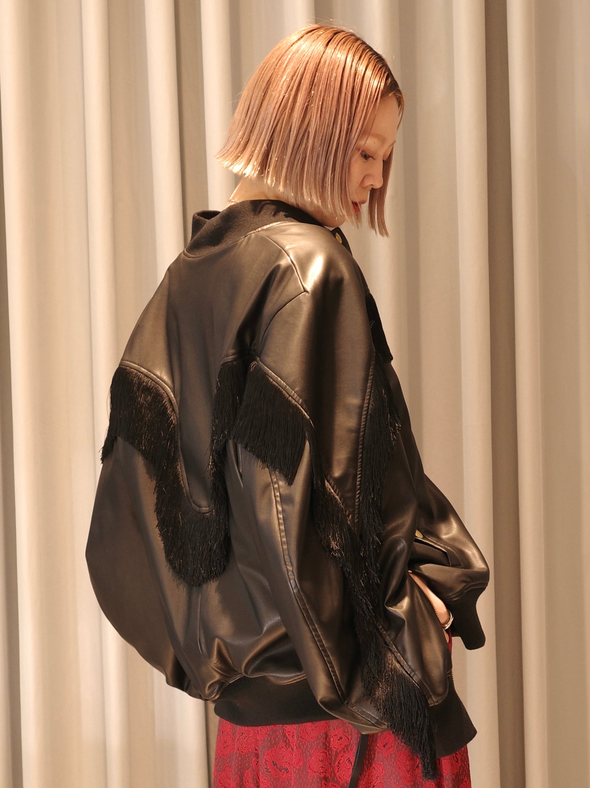 25AW】FUMIE TANAKA フミエタナカ / fringe BL / リバーシブルブルゾン