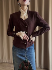 chocolate brown rétro tops-5143-2