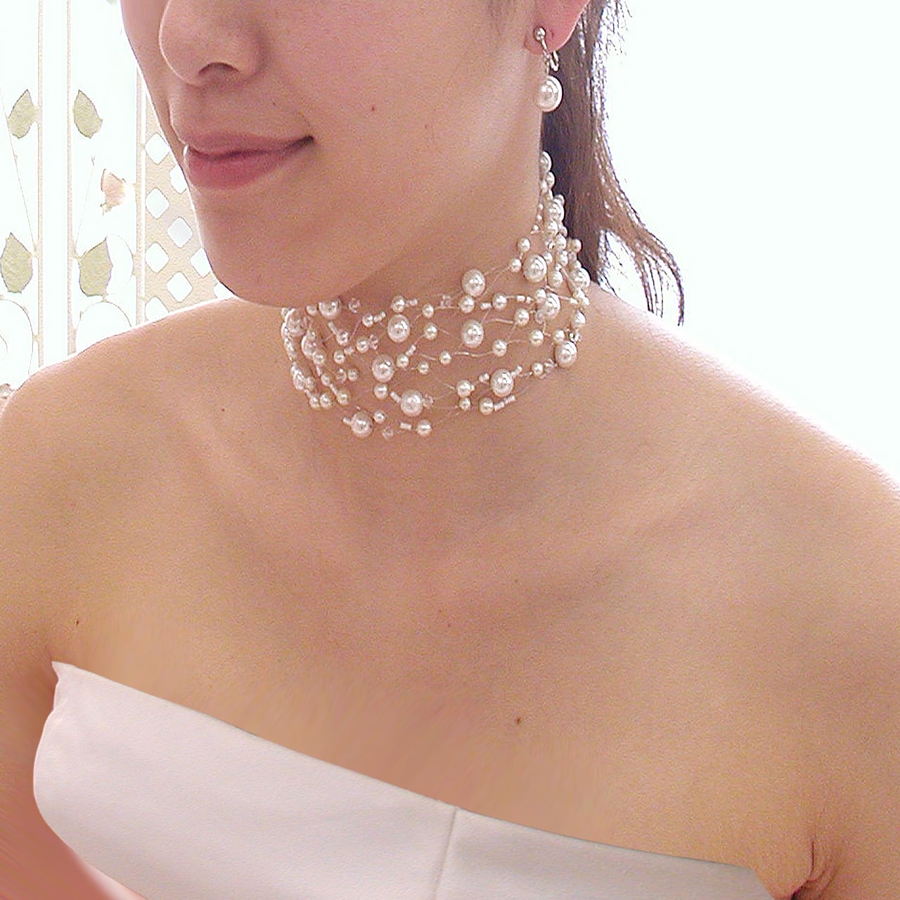 幅広ビーズチョーカー | ハニサクル(honeysuckle）