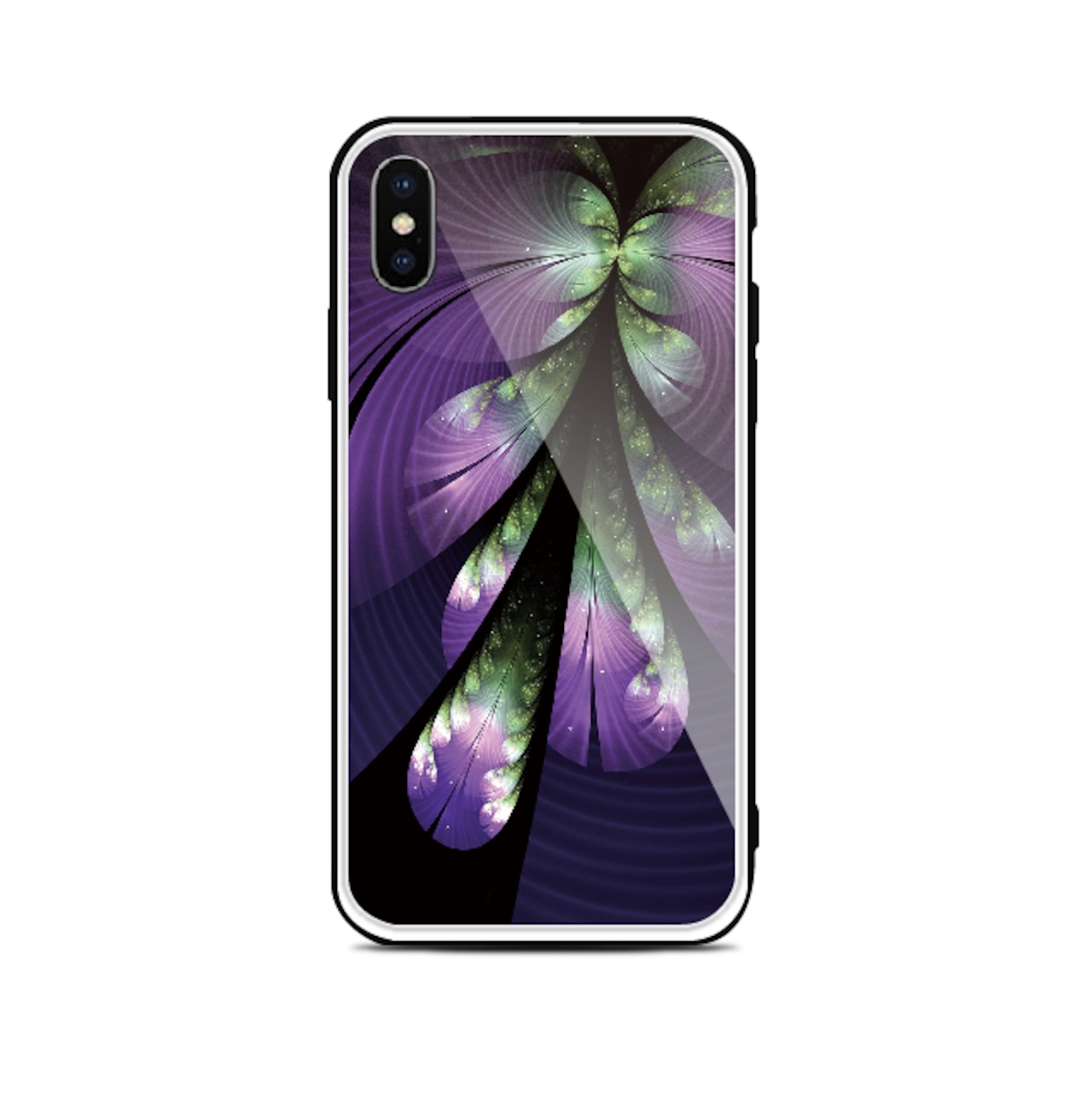 紫惑 - 和風 強化ガラスiPhoneケース