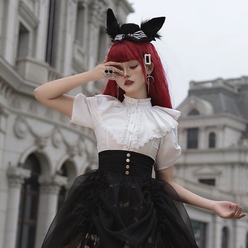 ゴスロリ通販 With U 出荷納期45日 クラロリ半袖 ブラウス ランタン