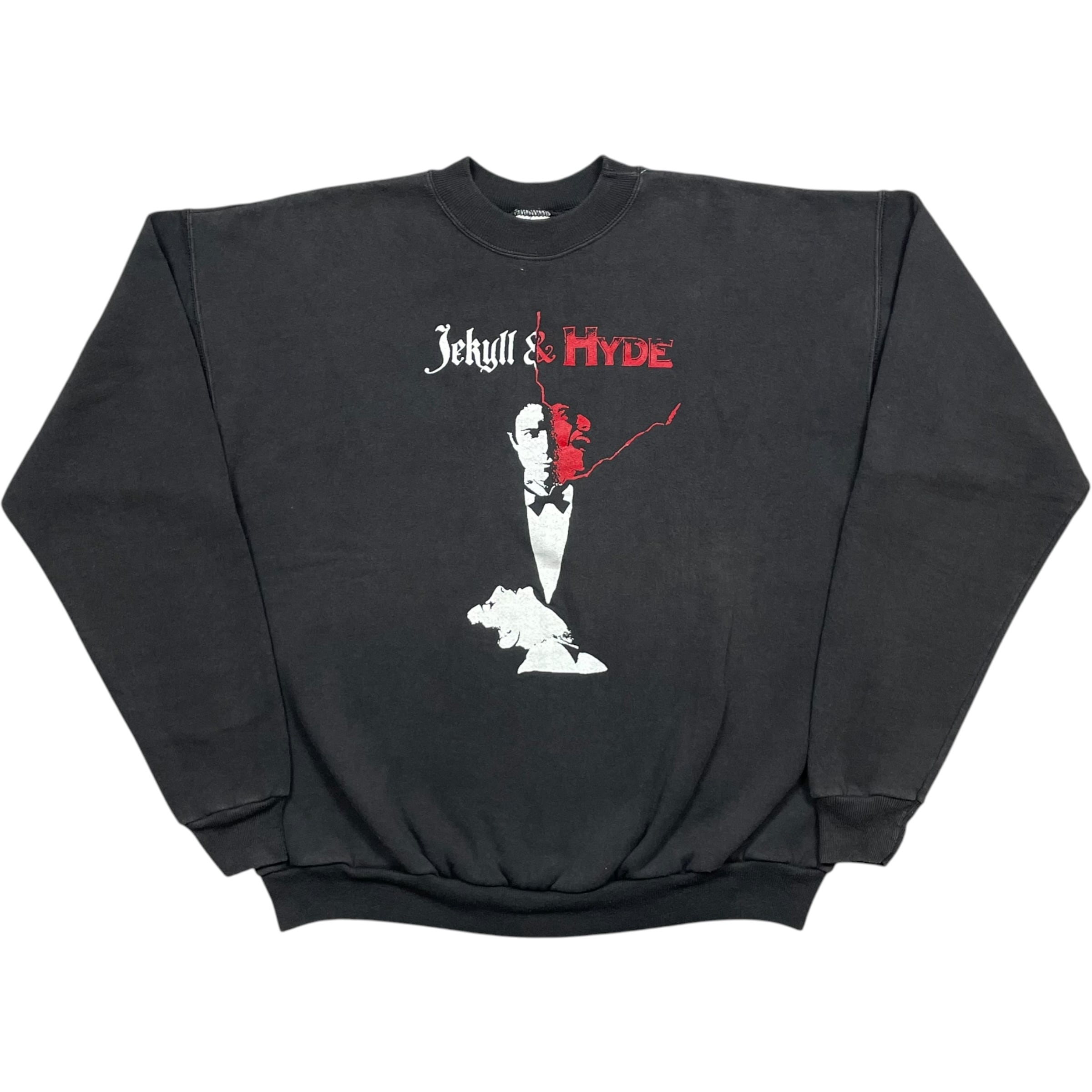 《XL》 Hanes ヘインズ スウェット ミュージカル 『ジキル&ハイド』 プリント ブラック USA製 90年代 vintage no.9959