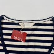 PINK HOUSE ピンクハウス タグ付き ボーダー レース切替 タンクトップ L/ネイビー ホワイト