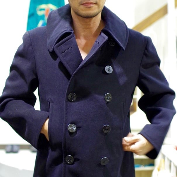 1930s US NAVY PEA COAT (ステンシル入り) /USN 10ボタン ピーコート