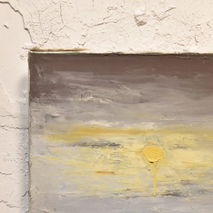 Sanddune Oil Painting / 月と砂丘の油絵 / 2112JD-004