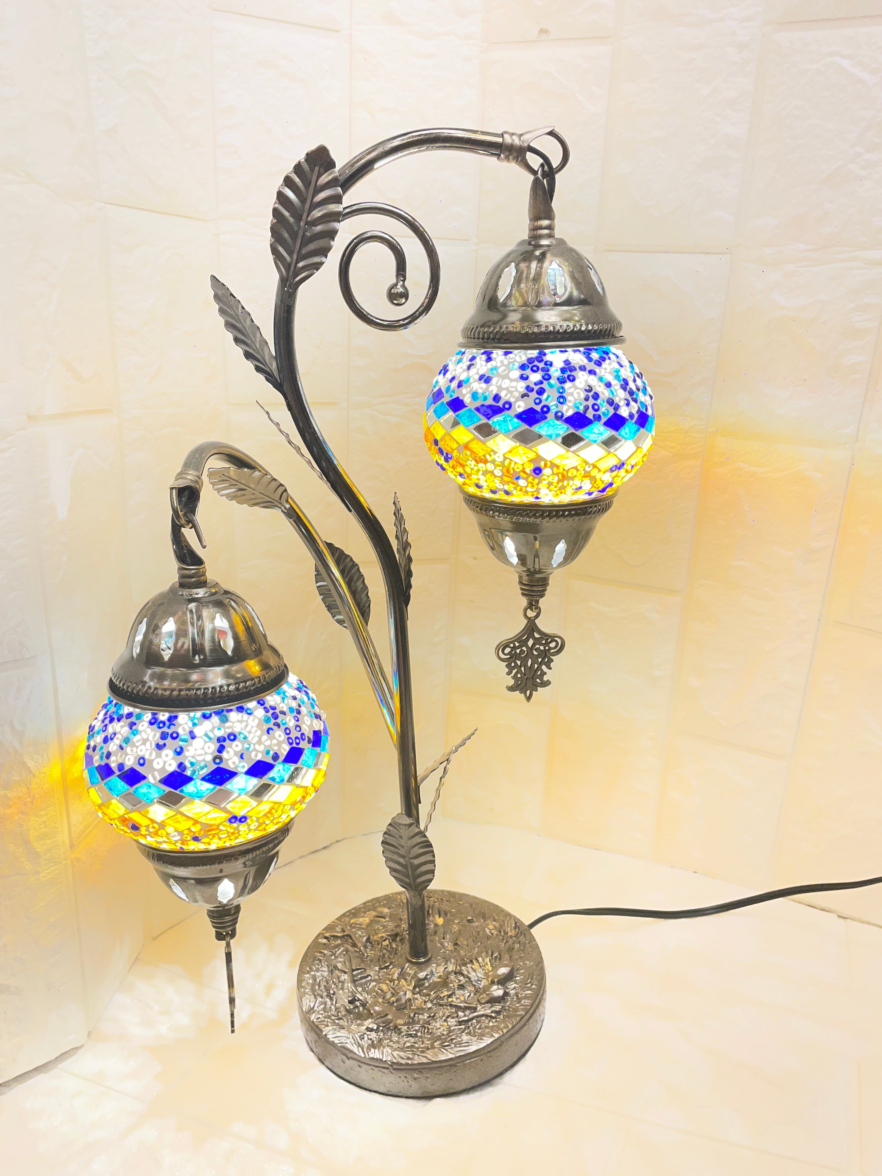 トルコモザイクランプ リーフ Mサイズ | zakurotokyo