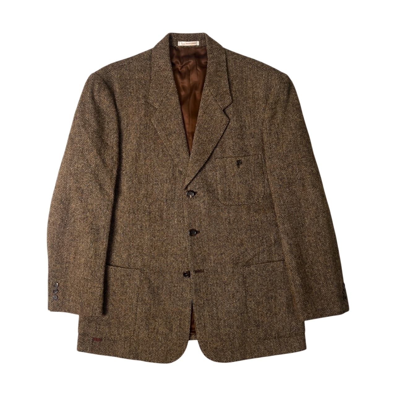 PAPAS パパス Harris Tweed ツイード テーラードジャケット LL/パッチポケット