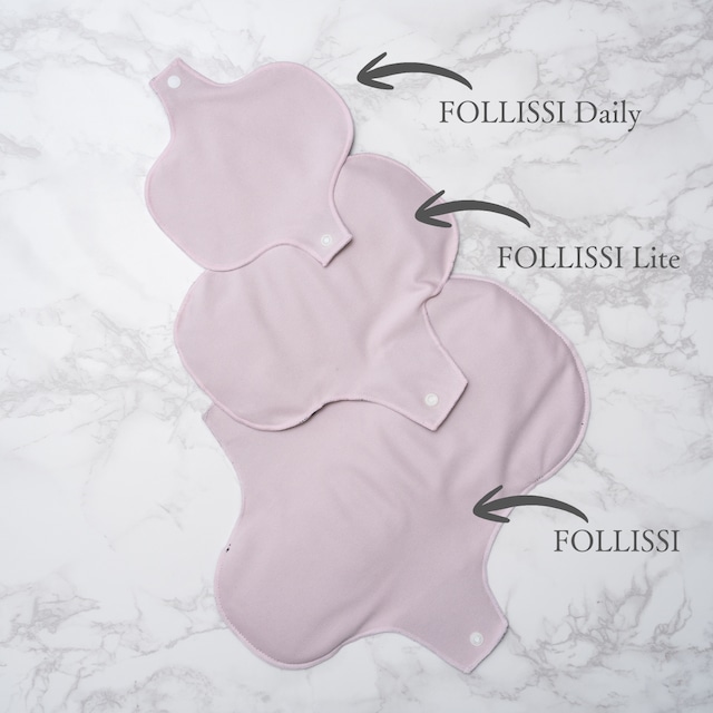 FOLLISSI Daily(おりもの用布ライナー)ベイビーピンク
