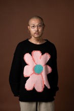 ChahChah チャーチャー CC "FLOWER with LOVE" HAND KNIT -BLACK-