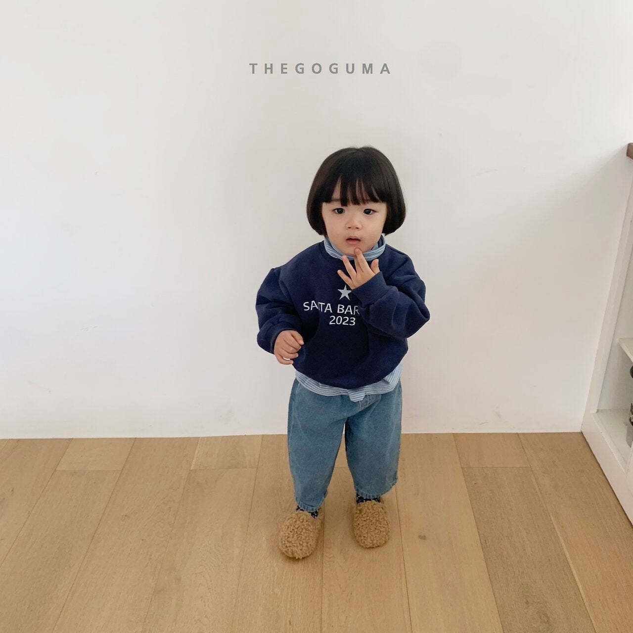 【取寄】THE GOGUMA バレル裏起毛デニムパンツ|冬服|韓国子供服