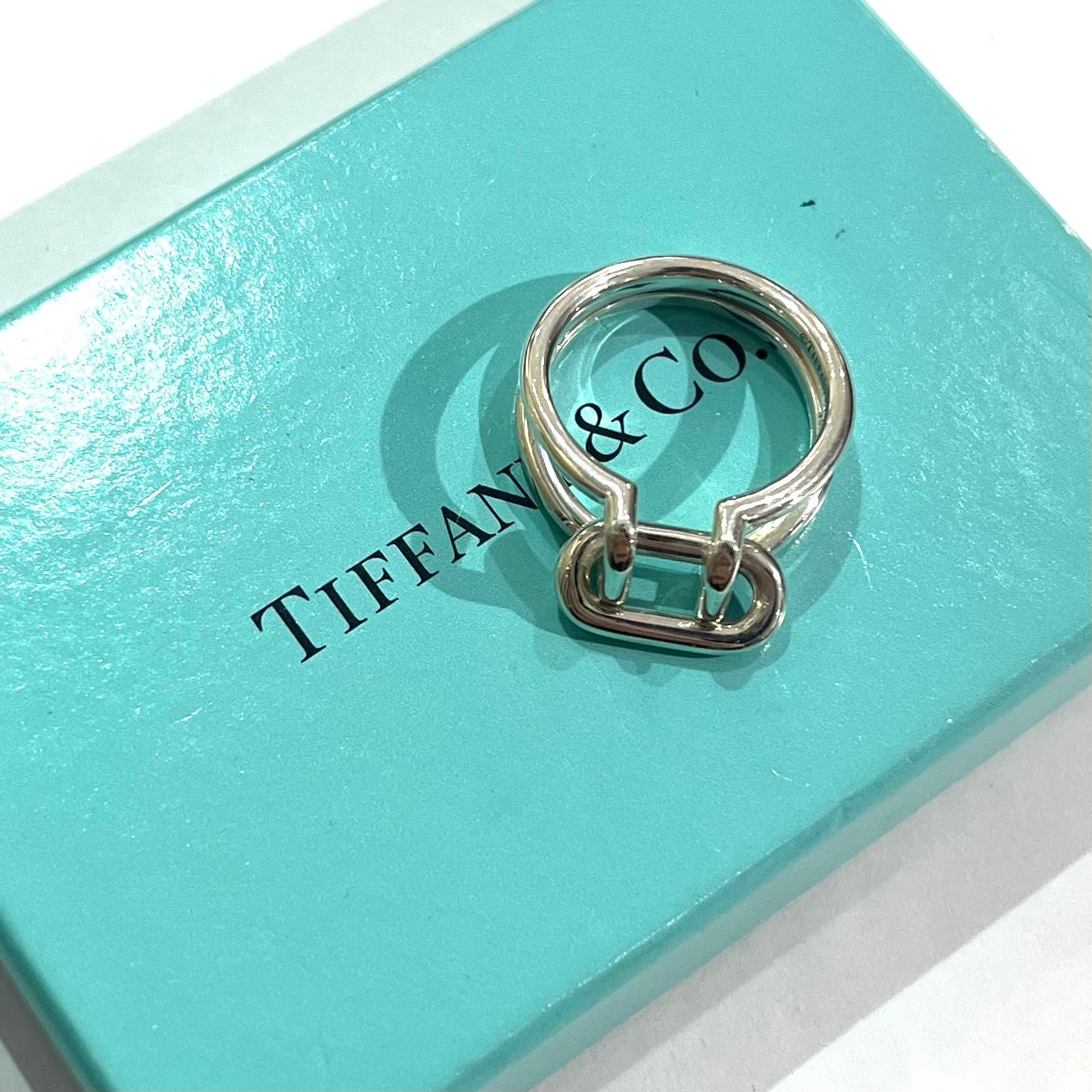 TIFFANY&CO.】ハードウェア 2ロウ リンク リング／スターリング