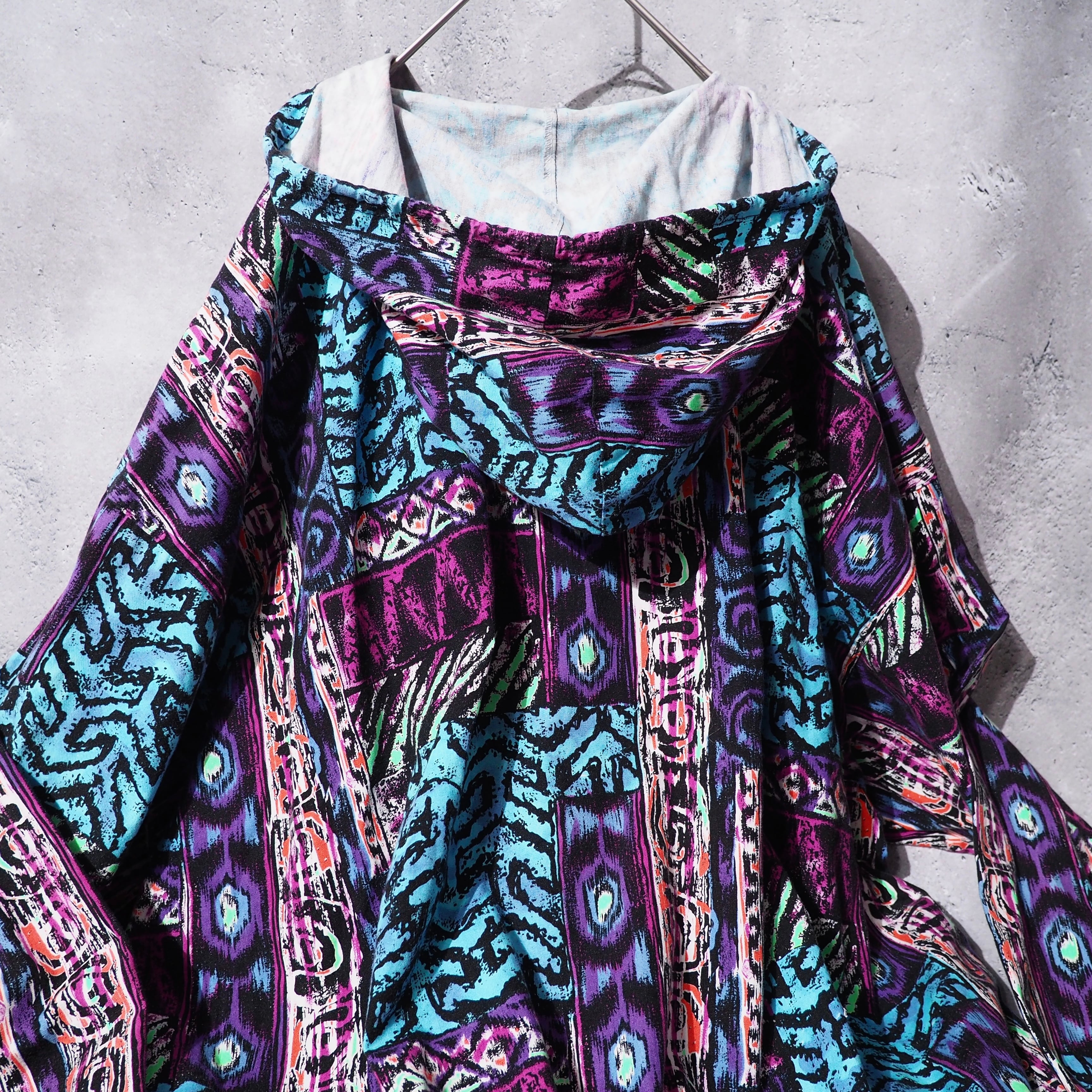 1980s Beautiful Psychedelic pattern vintage loose full zip Parker