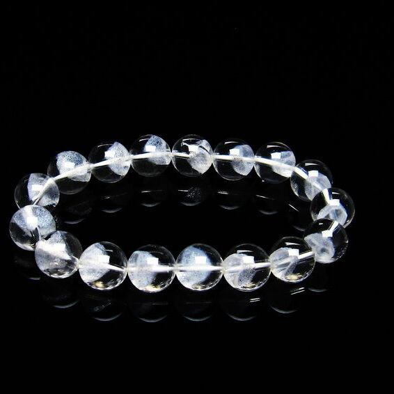 ホワイトファントム ブレスレット 12mm ファントムクォーツ 一点物 111-21346