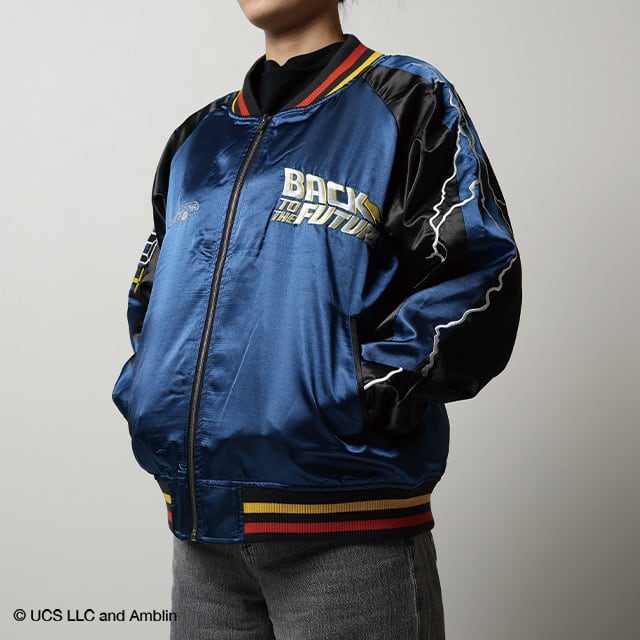 キャラジャン】 バックトゥザフューチャー タイムブルー スカジャン