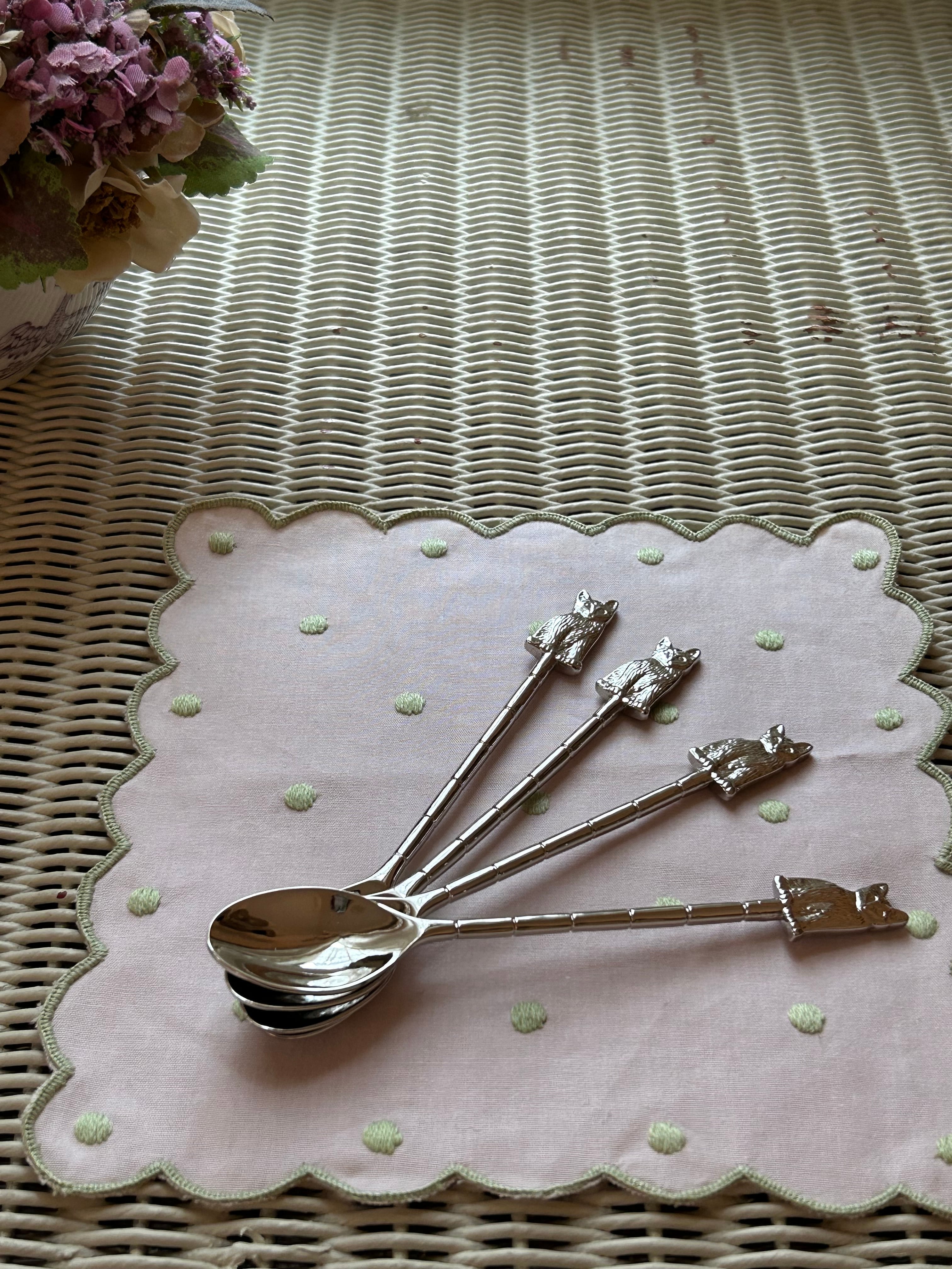 猫モチーフのティースプーン chat tea spoon フランス カトラリー