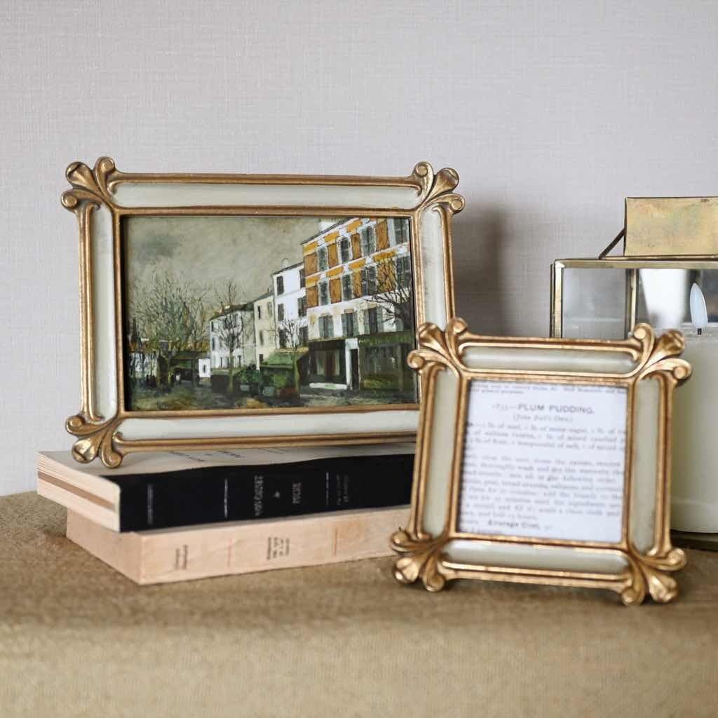 グリーン スクエアミニフレーム｜掛け型 置き型写真立て クラシカル