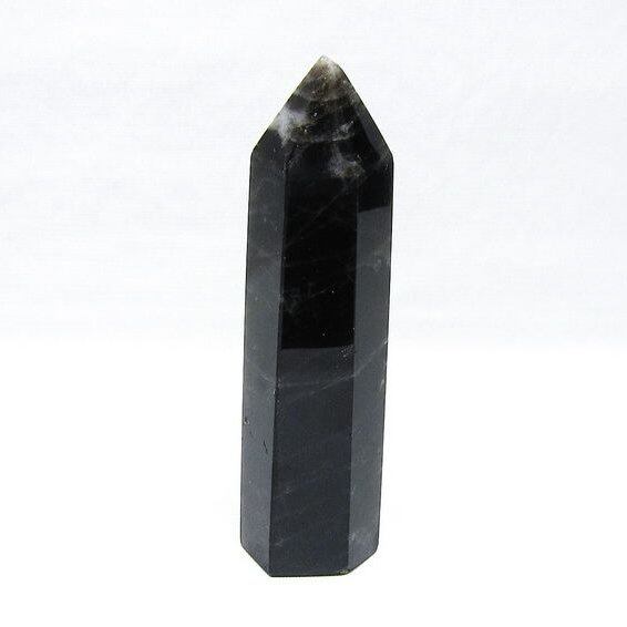 モリオン ポイント 六角柱 黒水晶 置物 一点物 152-4276