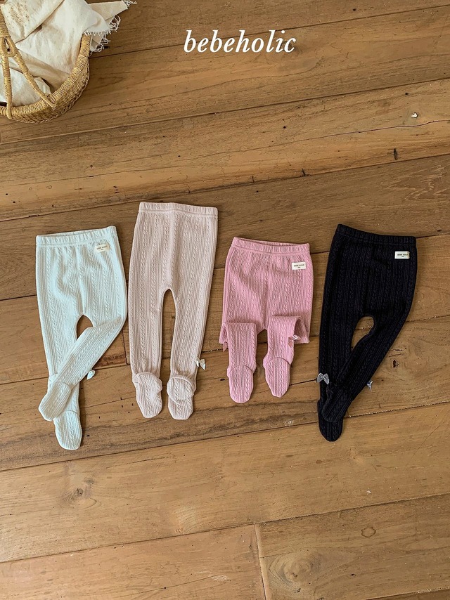tonton ribbon footed leggings【bebeholic】※9月中旬〜下旬発送予定