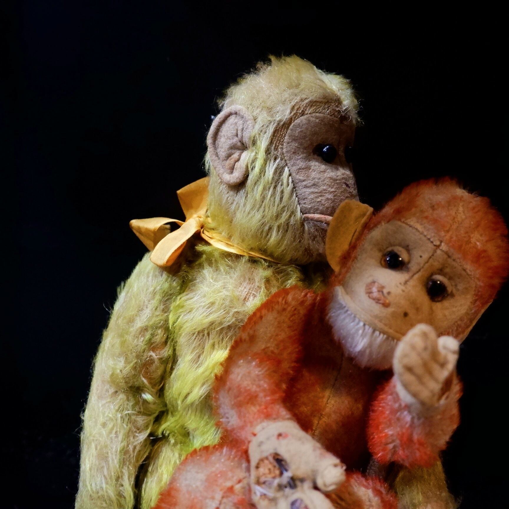 1930年代アンティークドイツ シュコ社 古びたおさる チンパンジー 愛 