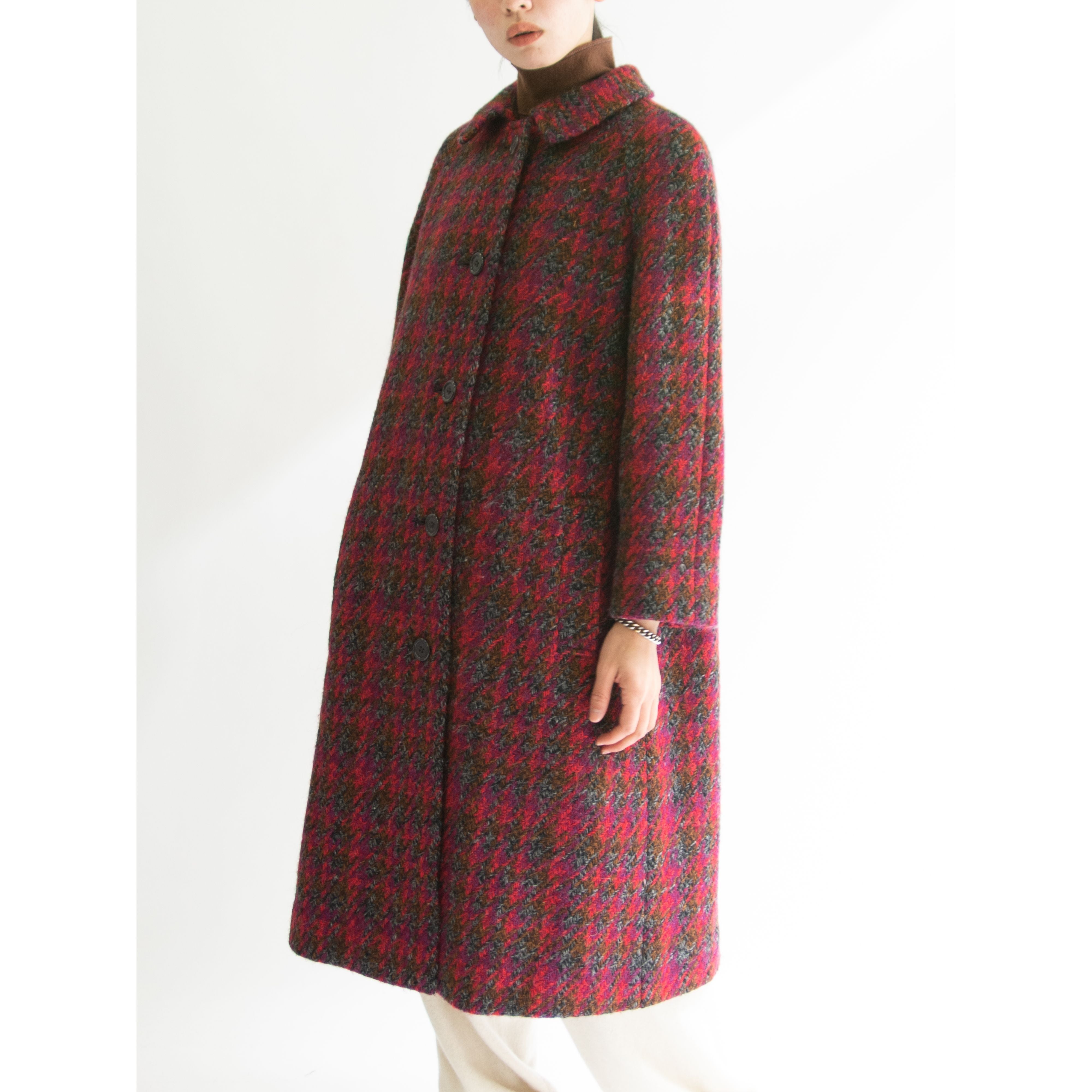 Aquascutum】Made in England 100% Wool Tweed Long Coat（アクア