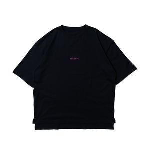 embroidery-T(pink) BLACK / エンブロイダリーtee（ピンク）