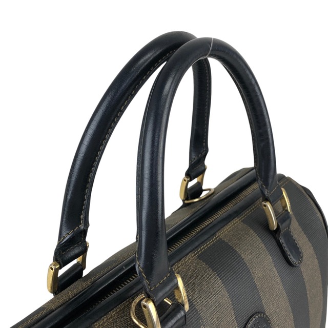 FENDI フェンディ ペカン ハンドバッグ ブラック FFロゴ PVC 2way ミニボストン vintage ヴィンテージ オールド 3d83yd