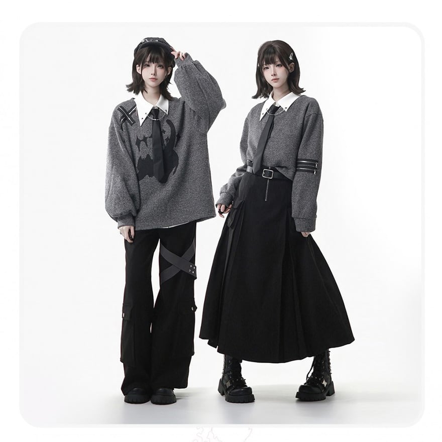 地雷系 カーゴパンツ ワイド クロスベルト パンク ストリート V系