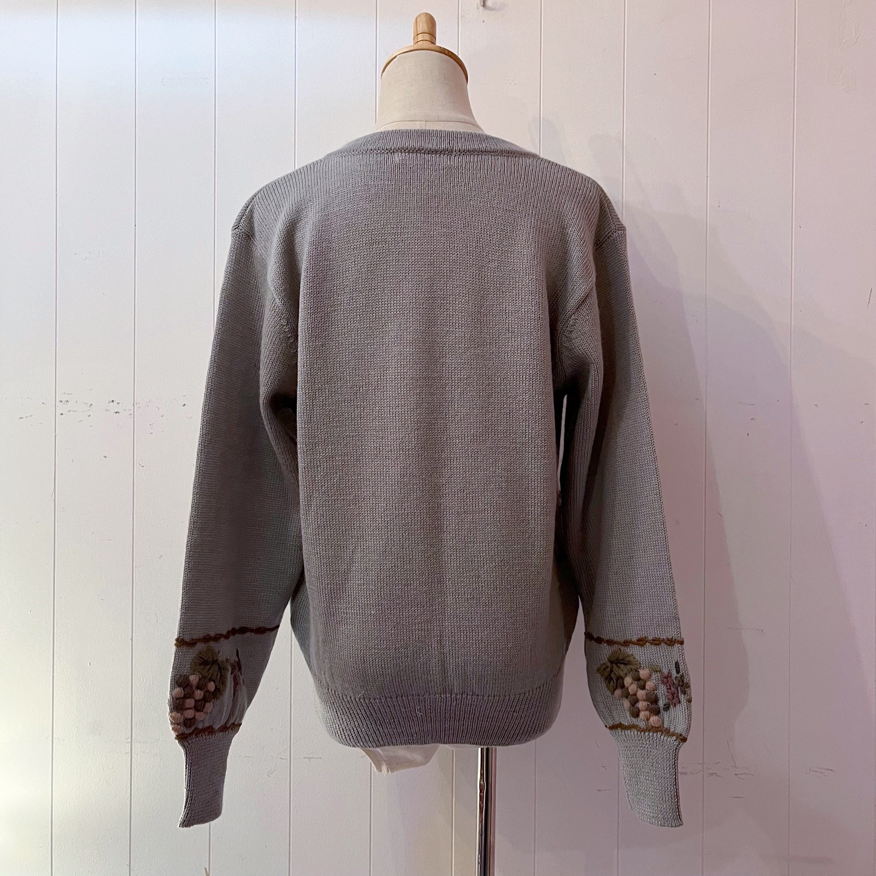 grape embroidery knit cardigan