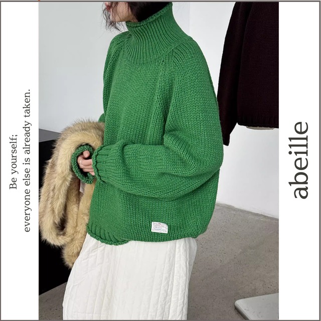 high neck knit pullover 14102