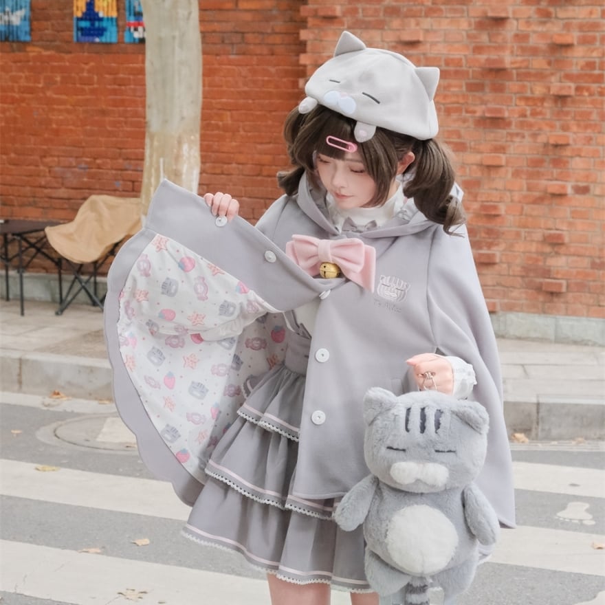 ゆめかわいい 猫探偵 ぬいぐるみバッグ 甘ロリ マスコットキャラクター